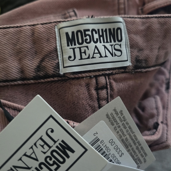 MO5CHINO For Moschino Frayed Jeans Size 26 NWT - Picture 12 of 16